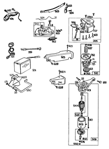 Electric Start, Misc. Elect. Diagram and Parts List for 93502-5151-XX  Briggs and Stratton Engine